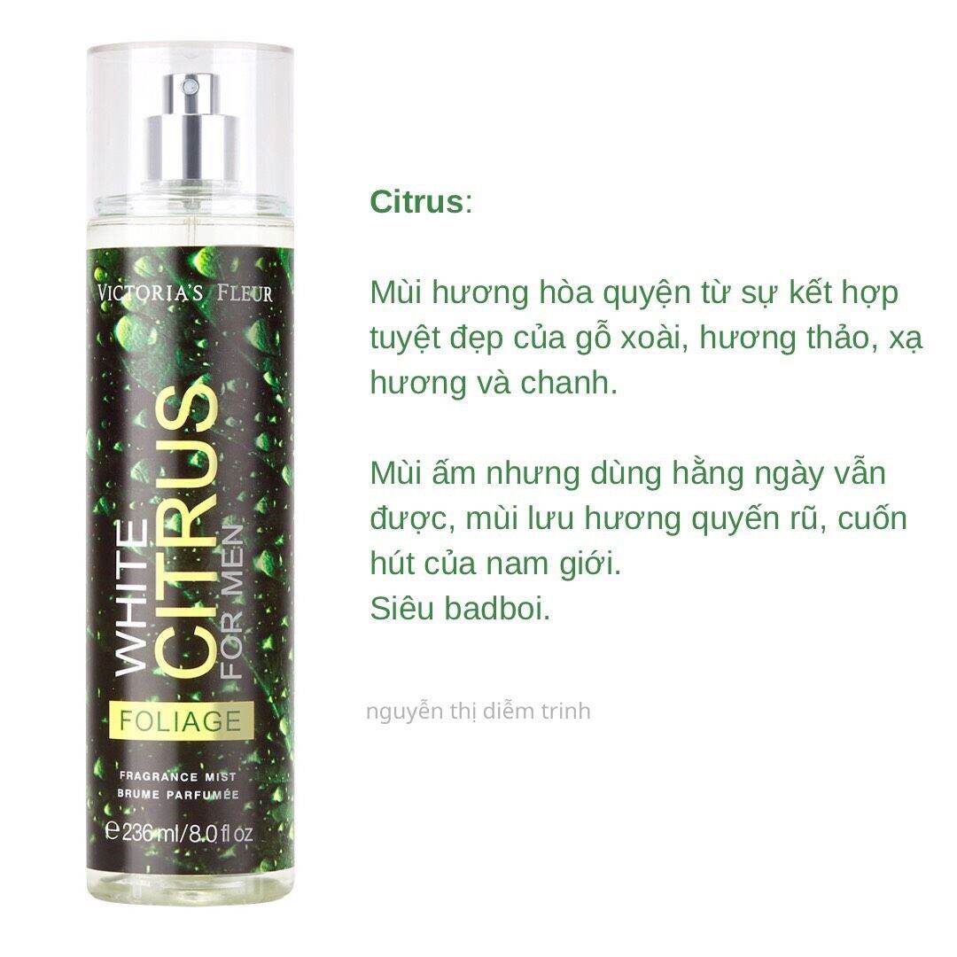 Xịt thơm toàn thân bodymist victoria fleur for men thơm quyến rũ 236ml. chính hãng
