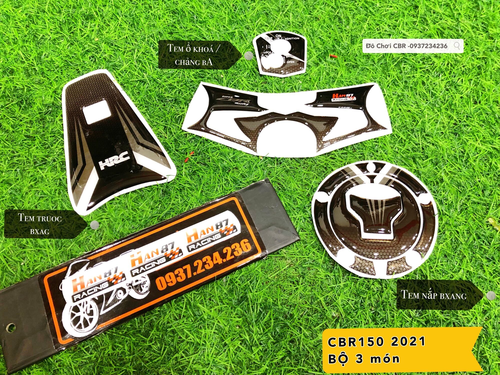 Bộ tem 3 món CBR150 2021 - tem dán CBR150R