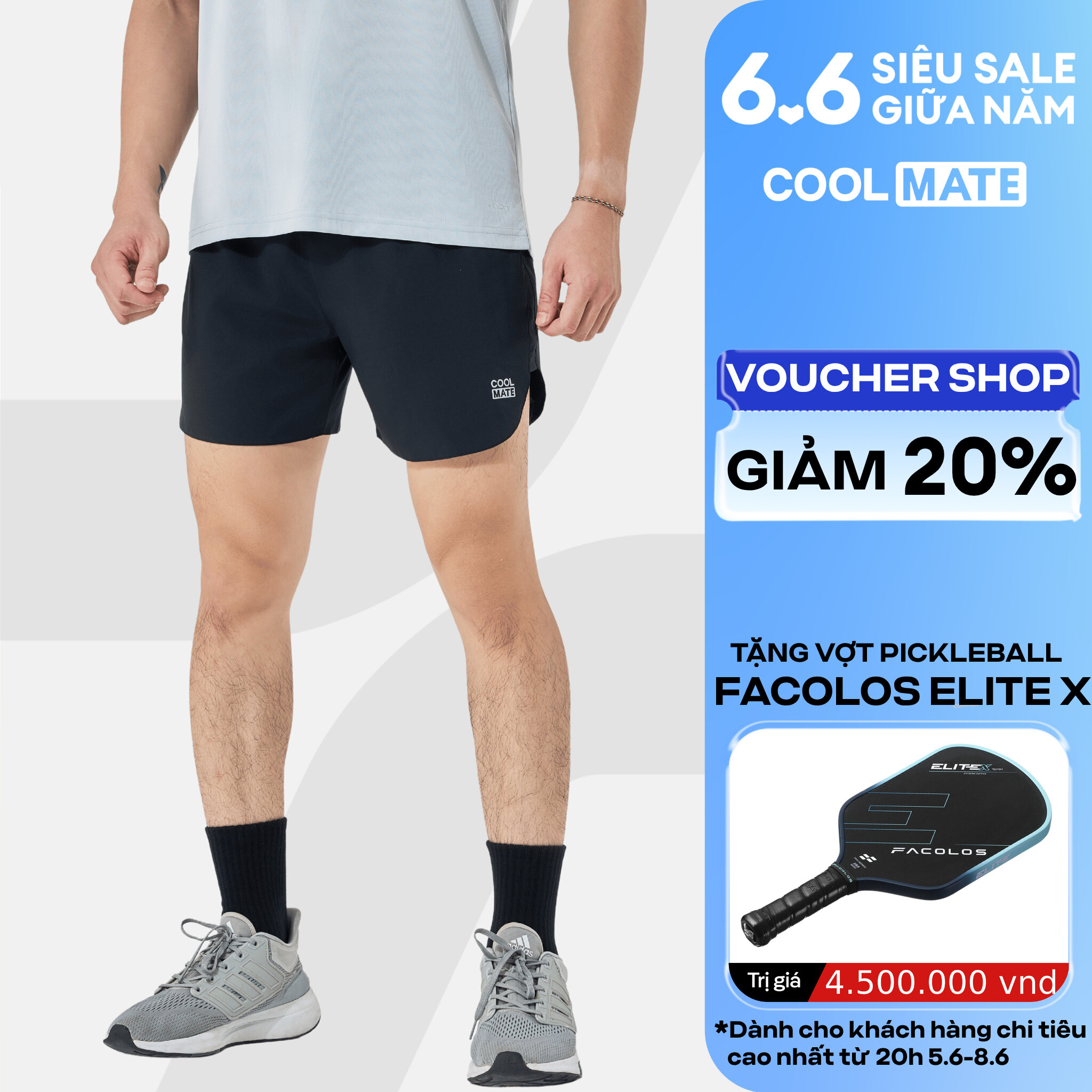 Quần thể thao nam ngắn Maxcool thoáng mát chạy bộ, tập gym vận động - Coolmate
