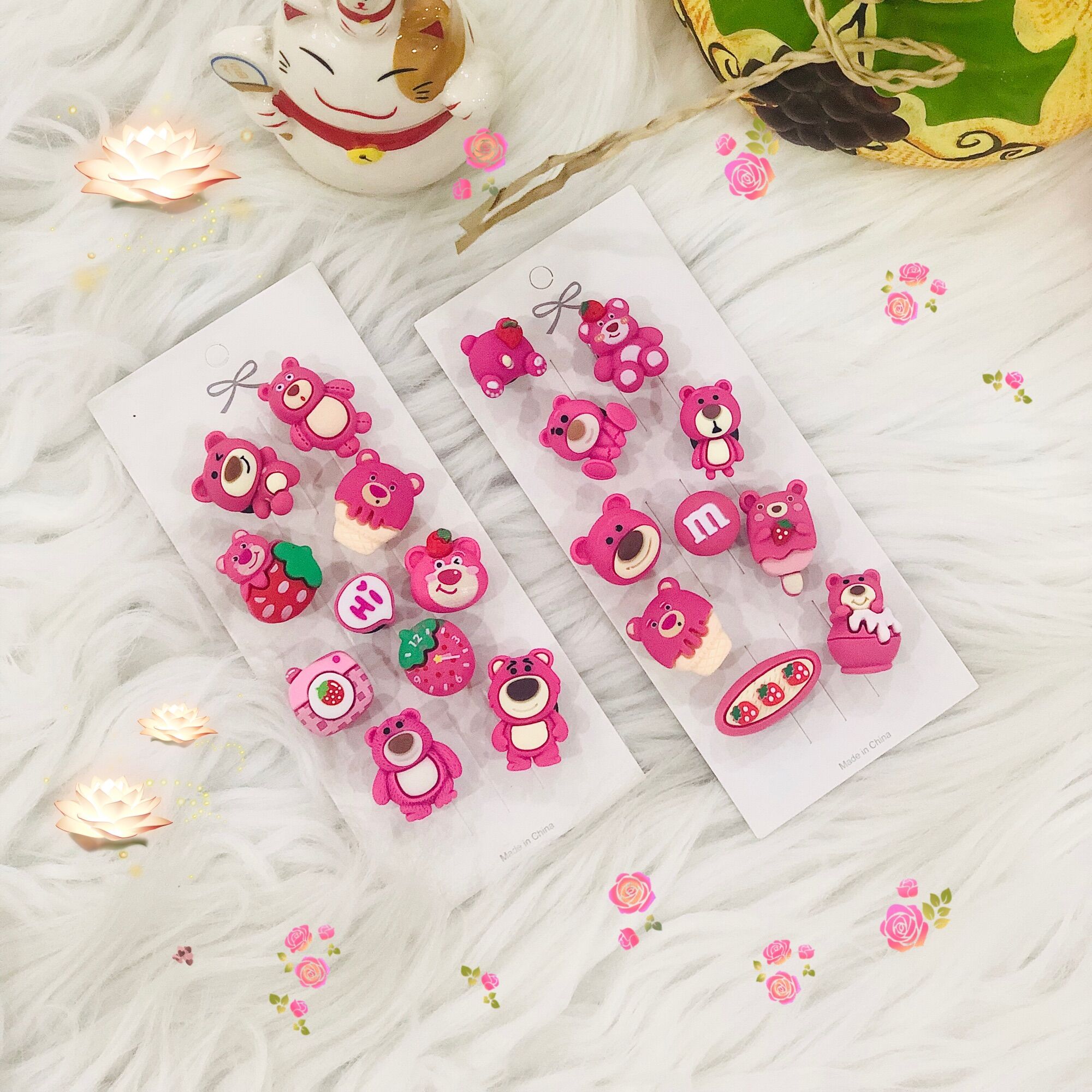 SET 10C CHARM GẮN DÉP GẤU LOTSO
