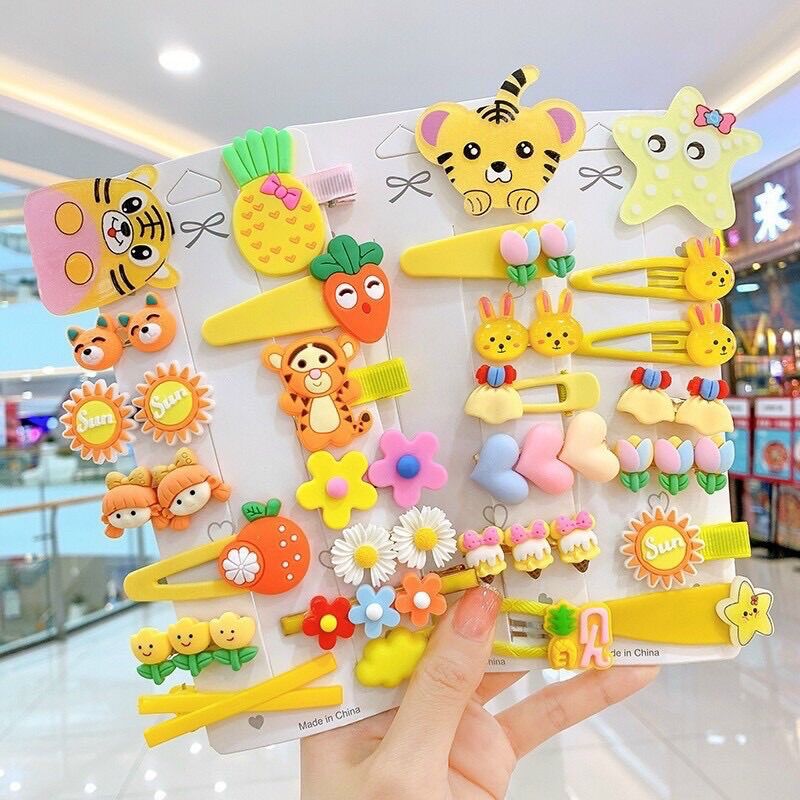 Set 14 kẹp tóc xinh xắn cho bé gái