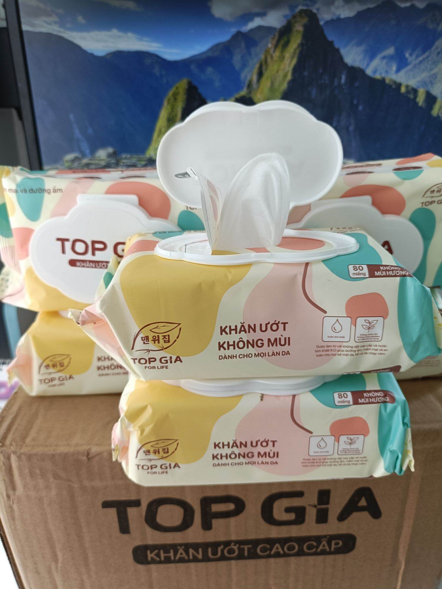 Combo 5 bịch khăn ướt topgia 80 tờ