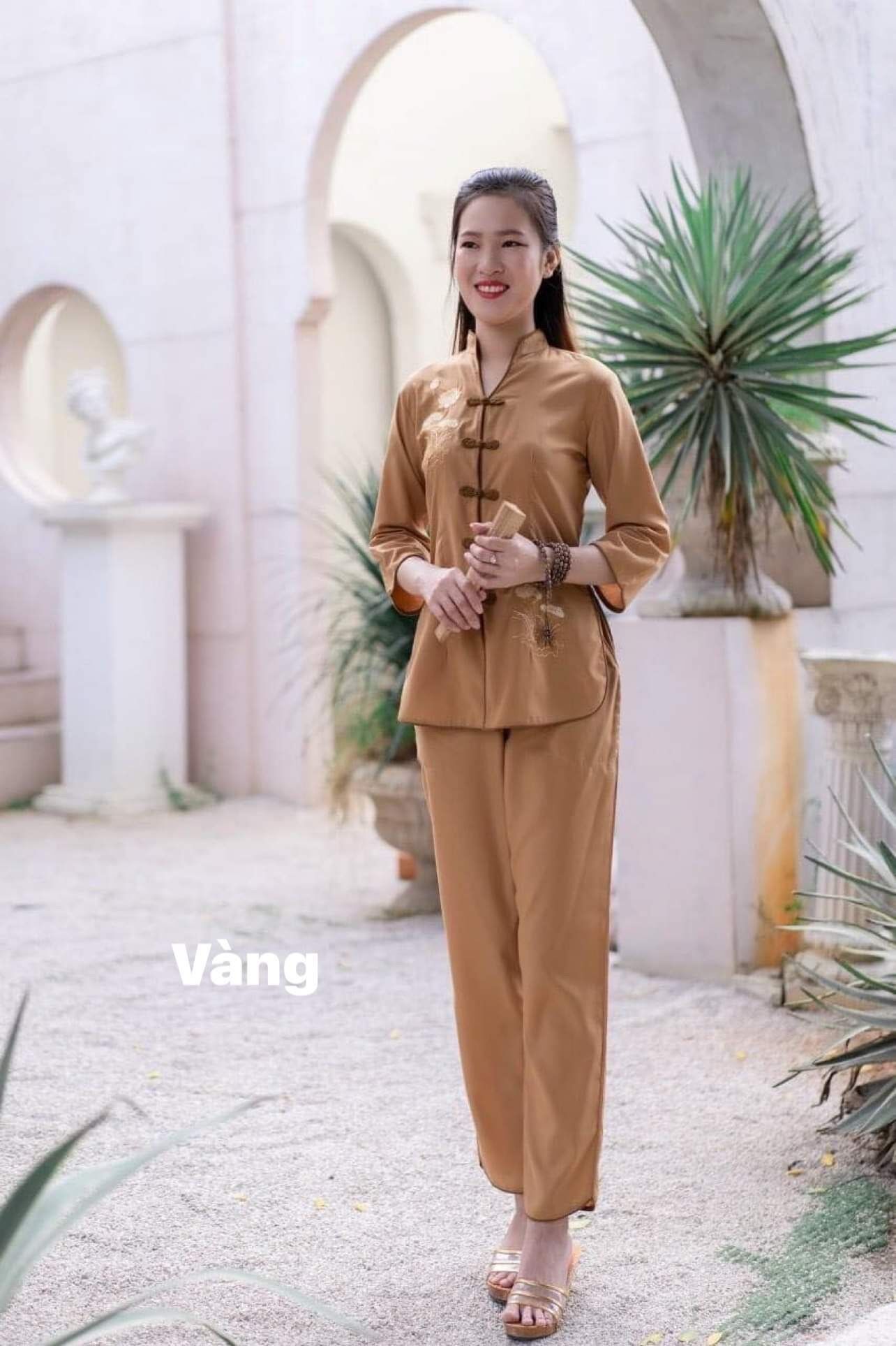 Đồ Lam Đi Chùa _ Mẫu Sẫm Tàu ( Chất vãi katê)