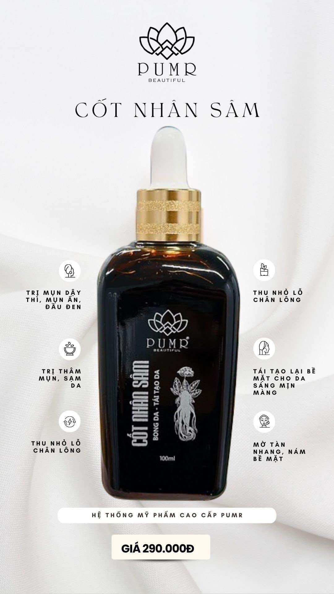 Cốt nhân sâm pumr cam kết 9 hãng