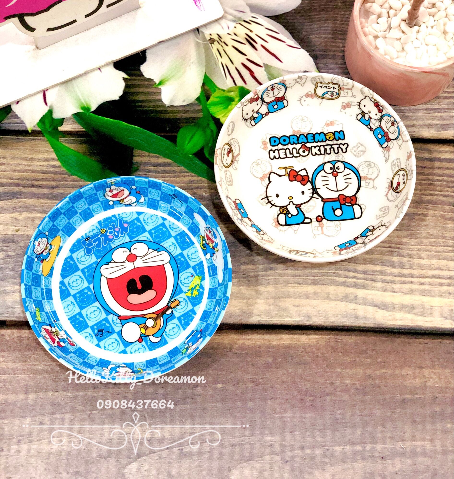 Dĩa tròn Melamin Doreamon