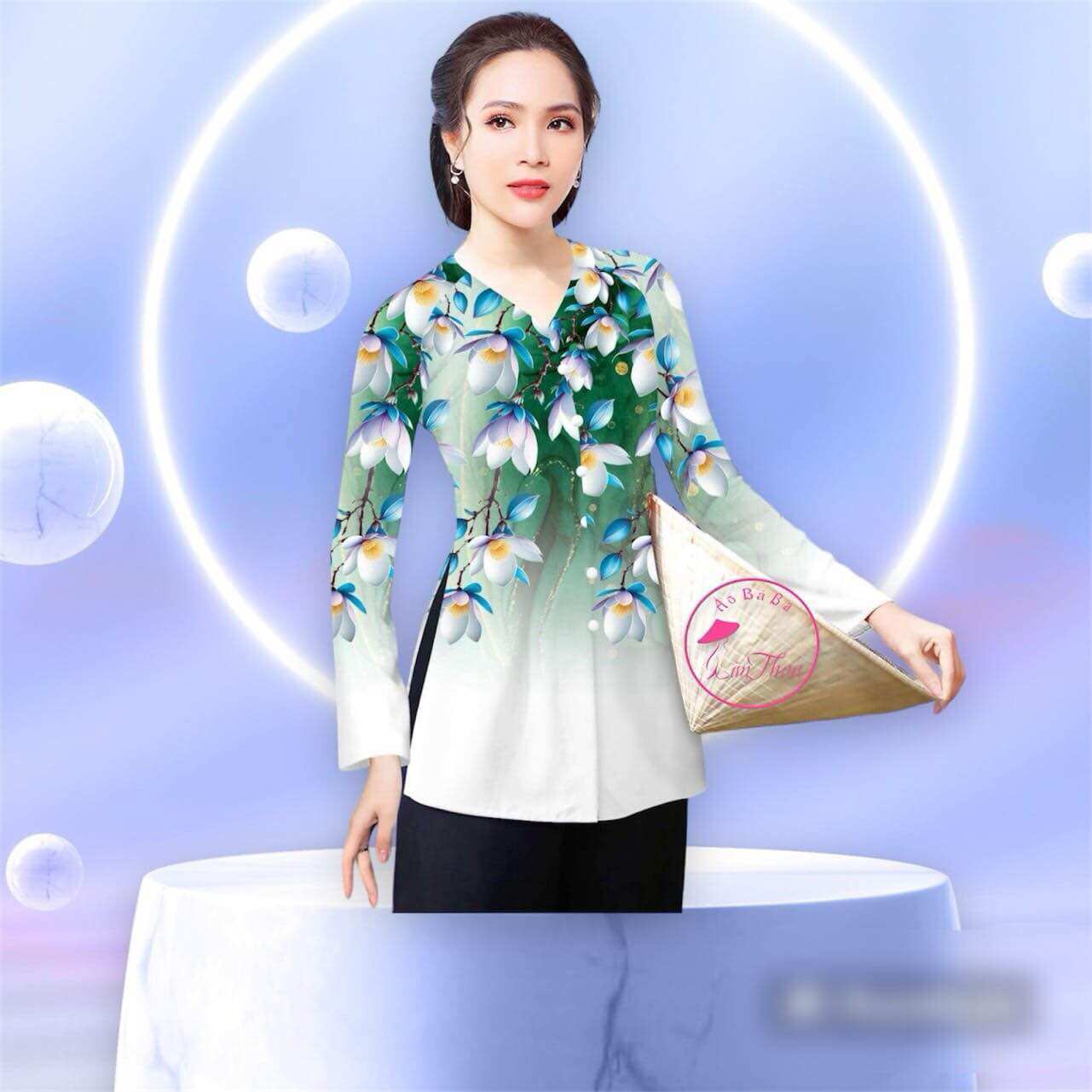 Áo bà ba in 4D -40-75kg mặc vừa (hàng may sẵn-áo ko kèm quần)