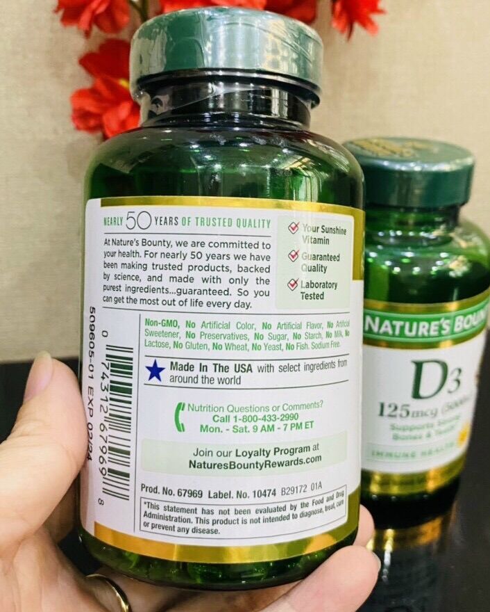 Vitamin D3 Nature's Bounty 400 Viên USA