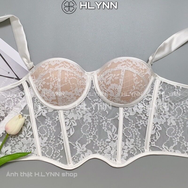 M149 Áo corset ren viền lụa sóng