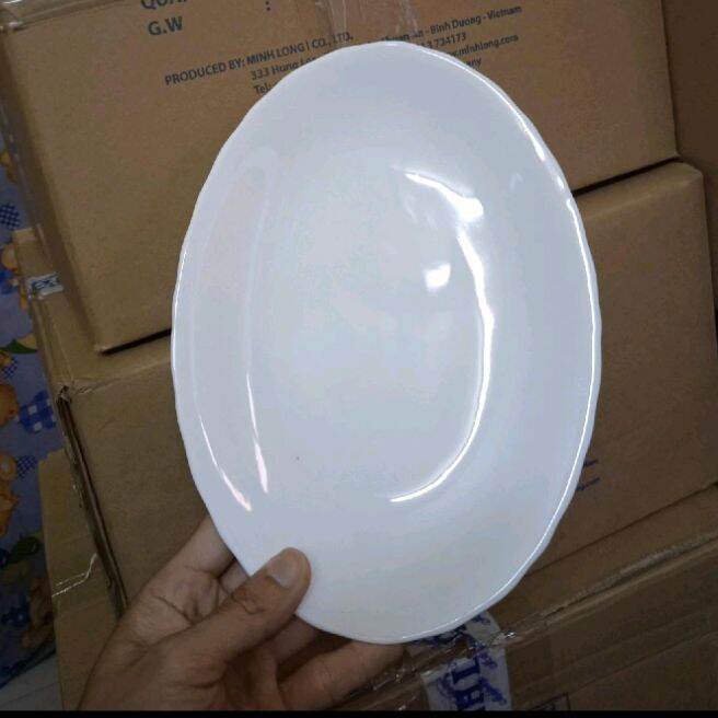 Dĩa sứ elip 25cm - gốm sứ Minh Long