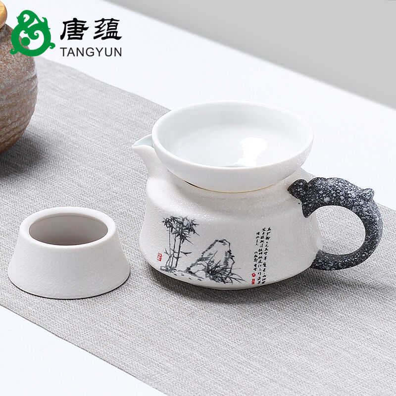 Tang Yun Ceramic Fair Cup Tea Funnel Set Tea Pot Tea Serving Cup Kung Fu Tea Single Pitcher Purple Ru Ware