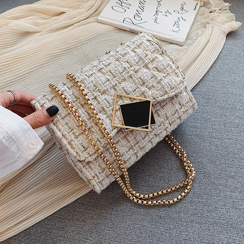 Thời Trang Chuỗi Liên Kết Kẻ Caro Nữ Túi Đeo Chéo Đa Năng Thời Trang, Sành Điệu Phong Cách Hàn Quốc Túi Vuông Nhỏ Dành Cho Các Dịp Thoải Mái