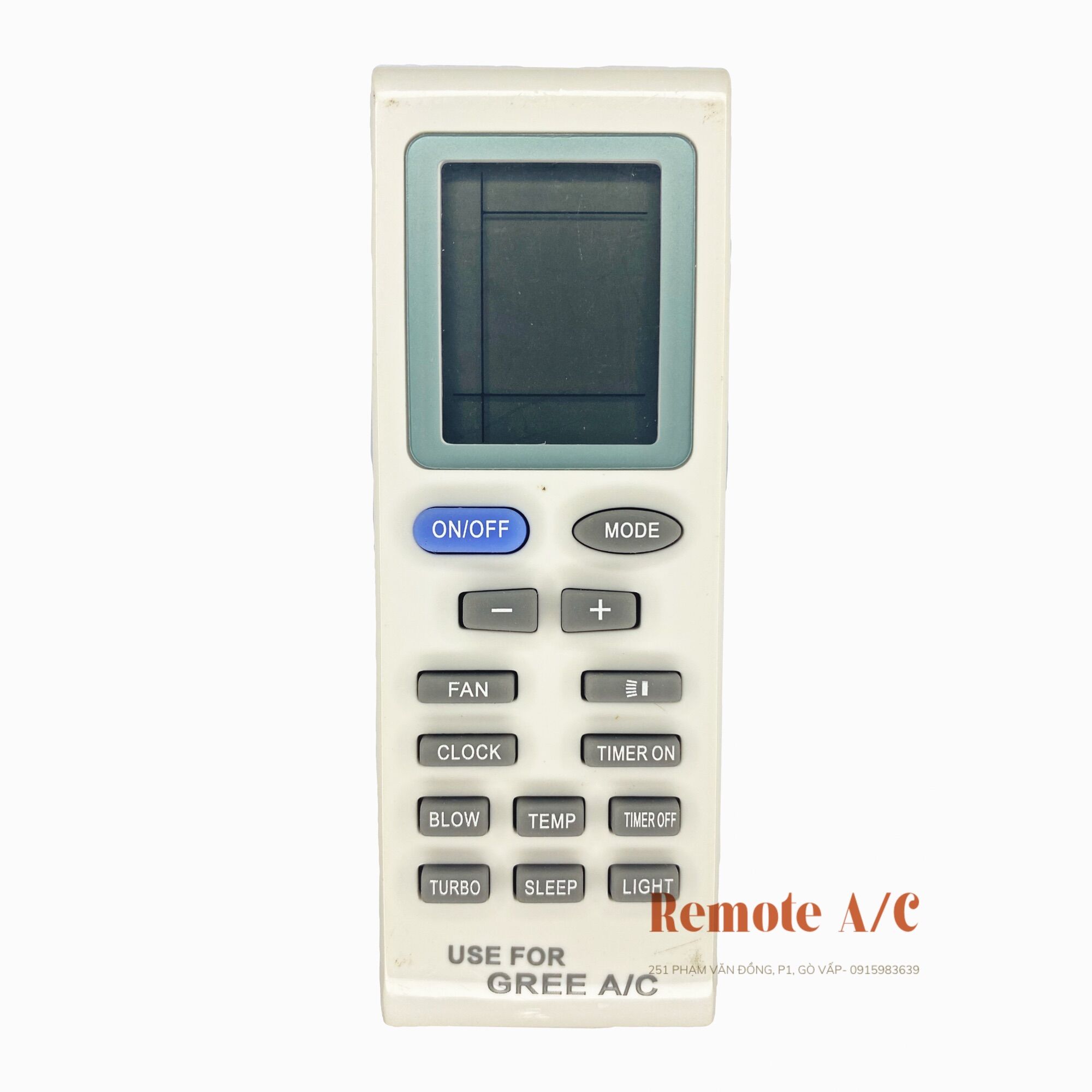 Remote máy lạnh gree viền xanh