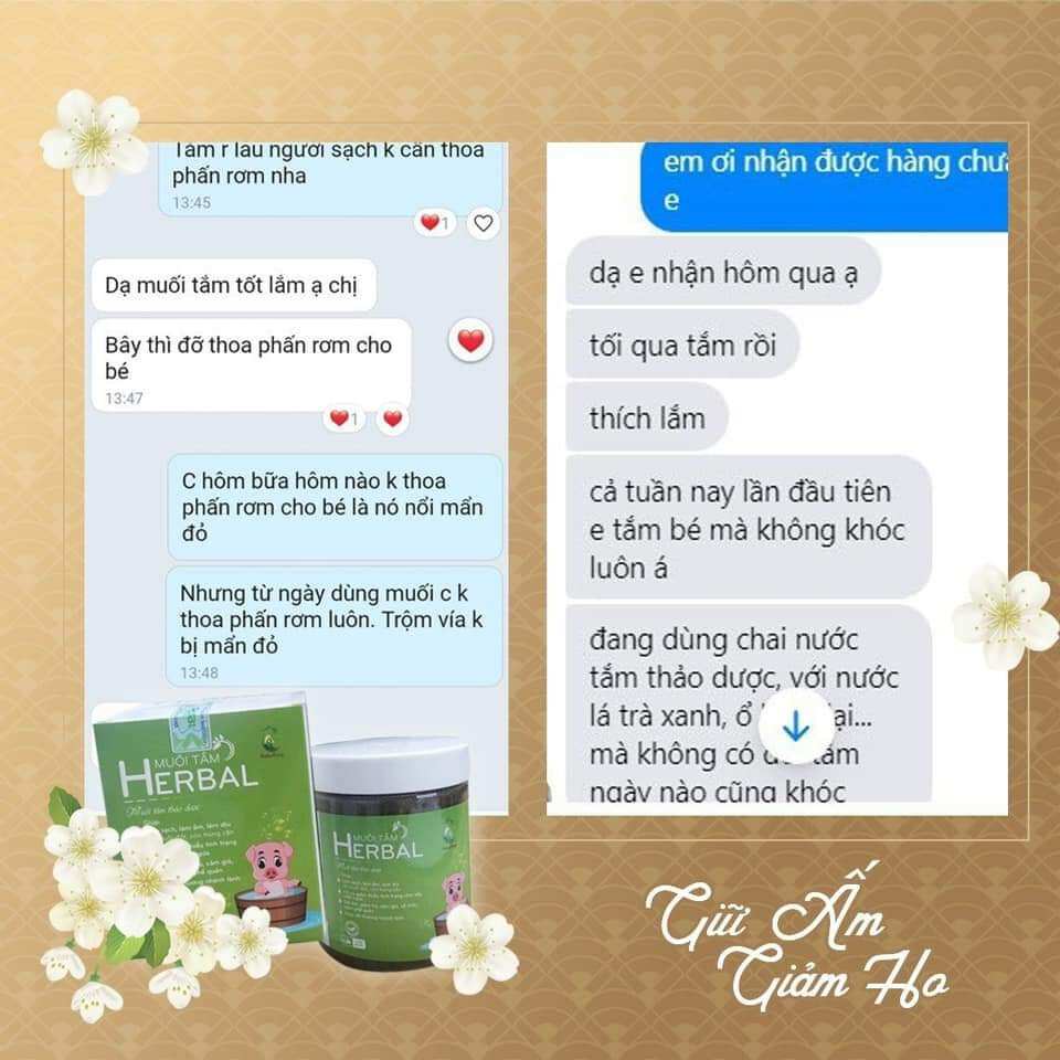 MUỐI TẮM BÉ HERBAL 400g ( muối tắm thảo dược rôm , sảy , hăm tả )