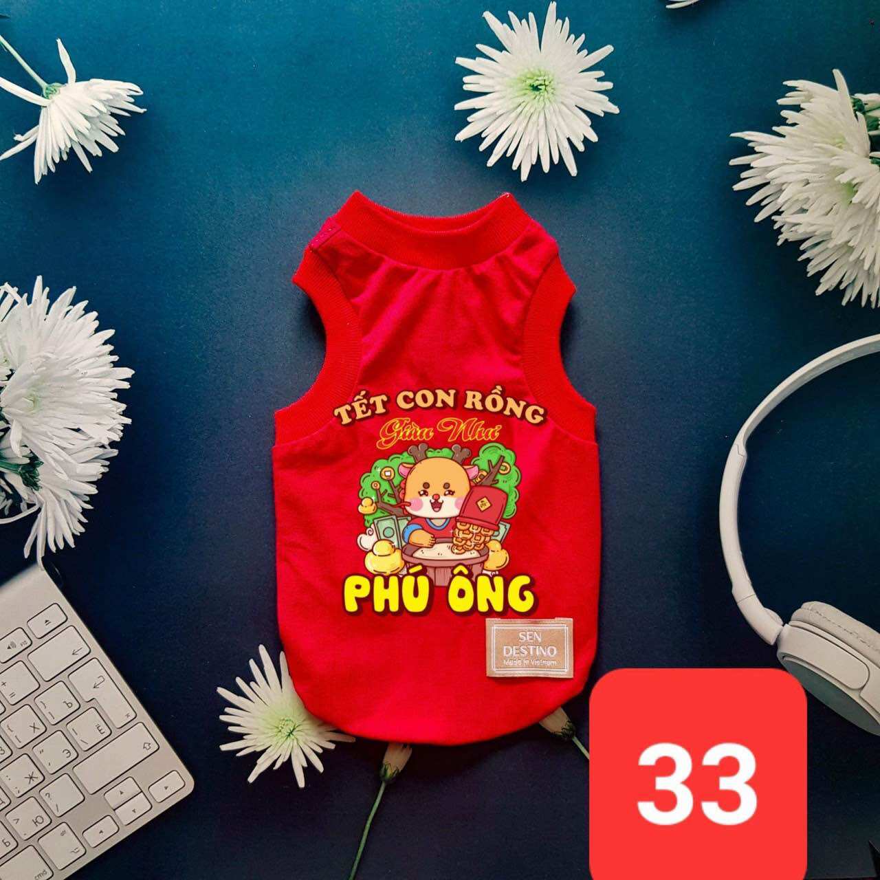 Áo thun tết 2024 năm Giáp Thìn dành cho thú cưng