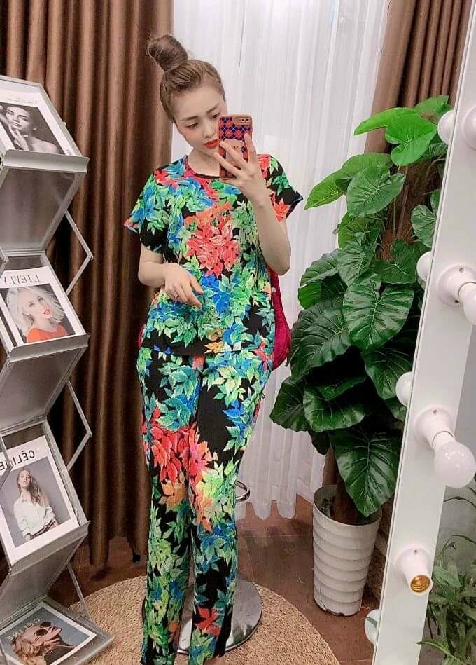 Đồ Bộ Mặc Nhà Quần Dài Tôn Lanh Giá Rẻ Size To - M17