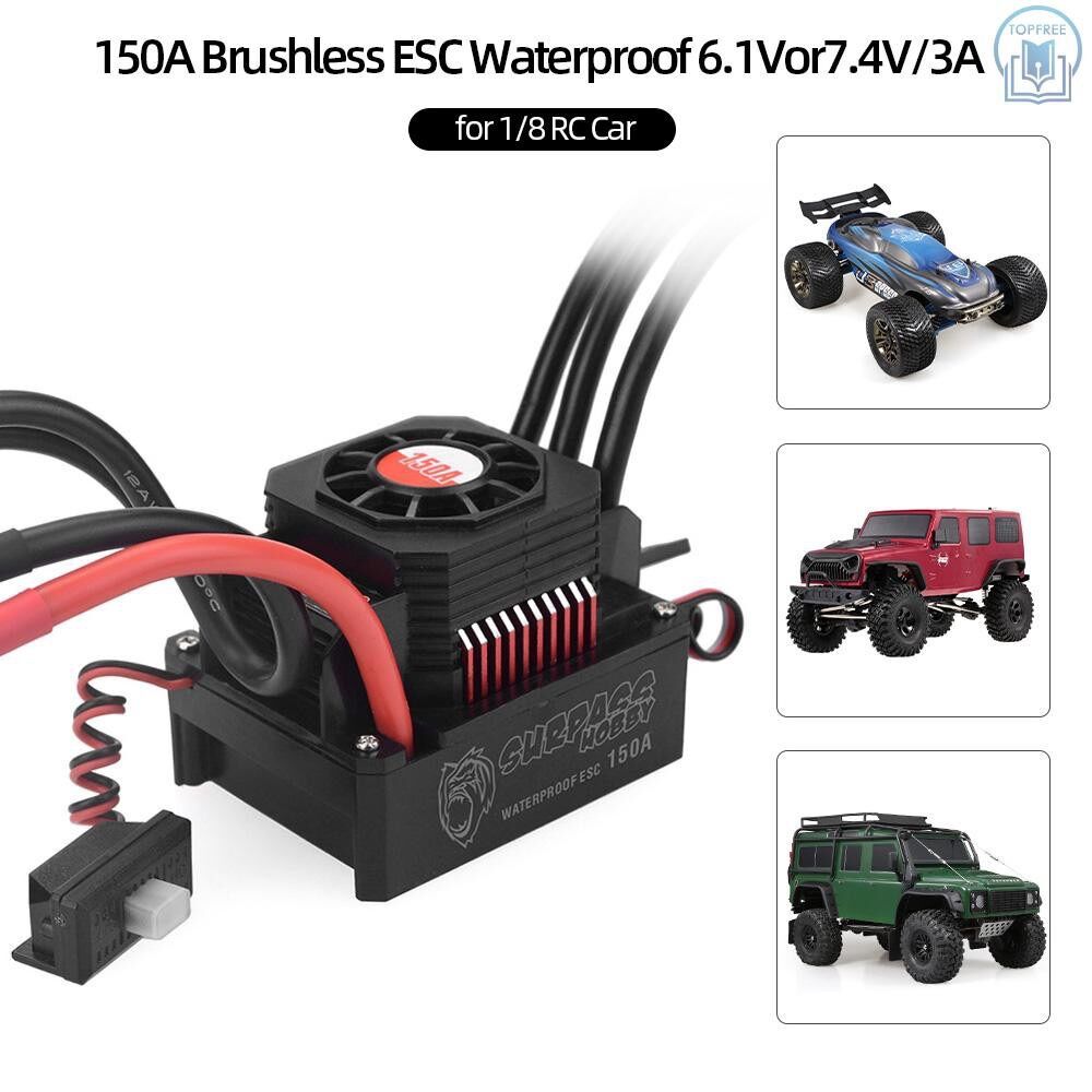 Esc Supass 150a chạy 4s-6s cho xe và tàu điều khiển rc trên 100km/h