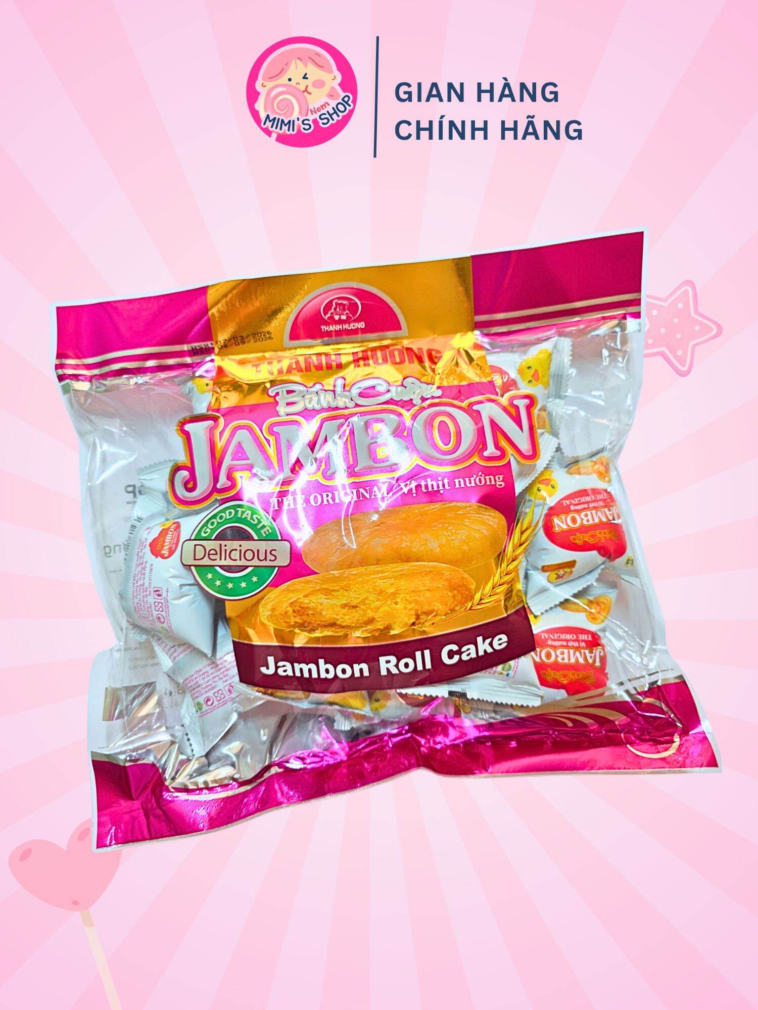[2 Gói 175k] Bánh Cuộn Jambon Vị Thịt Nướng Thanh Hương Thơm Ngon, Bánh Ăn Vặt Dinh Dưỡng Cho Bé
