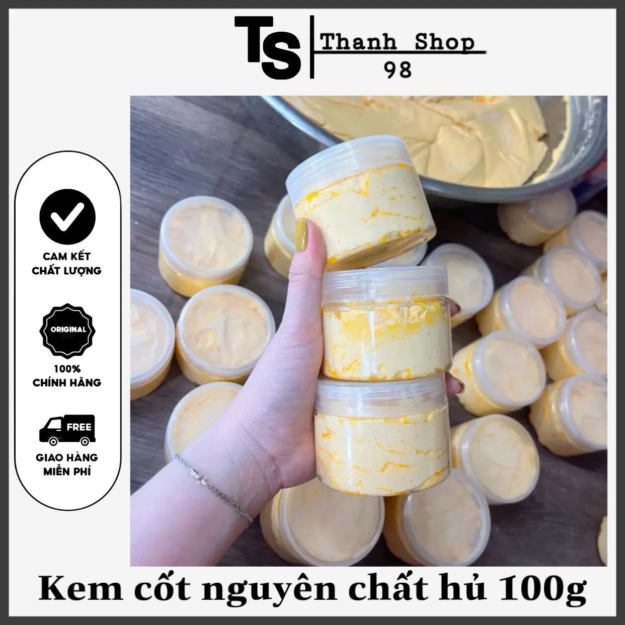 Lẻ hủ 100g kem cốt chuẩn thái chất kem tươm dầu vàng