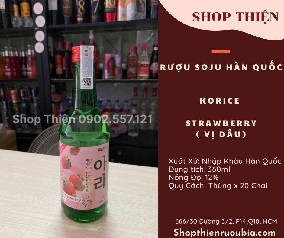 Soju hàn quốc korice 360ml-vị dâu