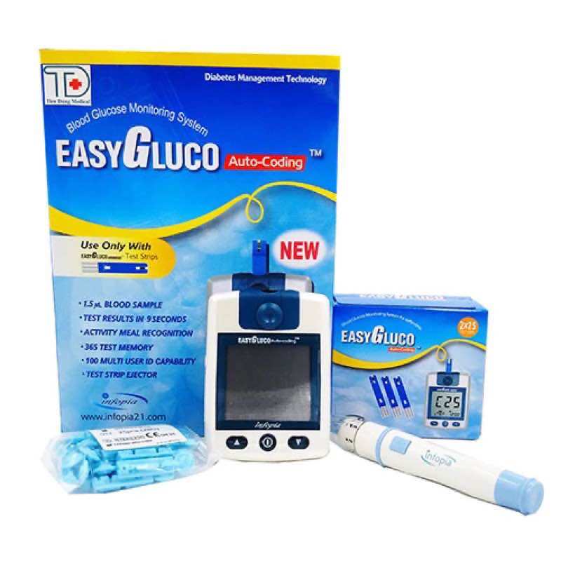 Que thử đường huyết EasyGluco | Easy gluco (lọ 25que - hộp 50que)