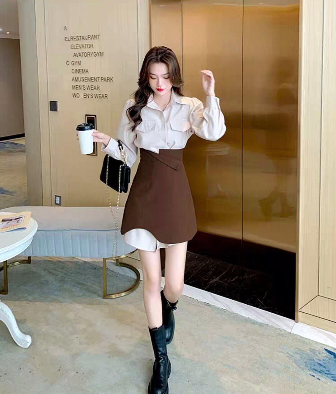 Vivian - Đầm sơ mi kèm chân váy Teisa