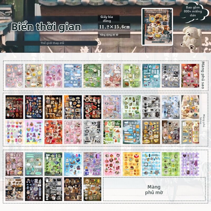 45 Trang Sticker Cuộn Mơ Rơi Phong Cách Nhật Bản Hàn Quốc INS Trang Nhật Ký Sticker Retro Dụng Cụ Văn Phòng Phẩm