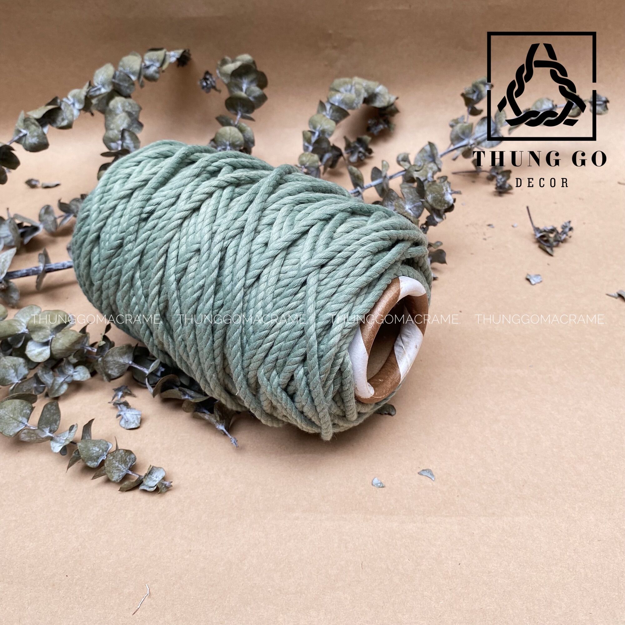 Dây Màu Thắt Macrame size 3mm XANH SAGE