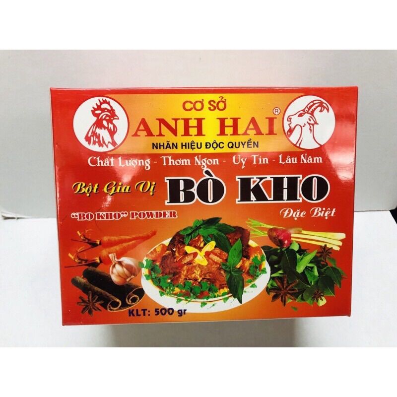 Bột gia vị nấu bò kho đặc biệt anh hai gói 10gram × 50gói