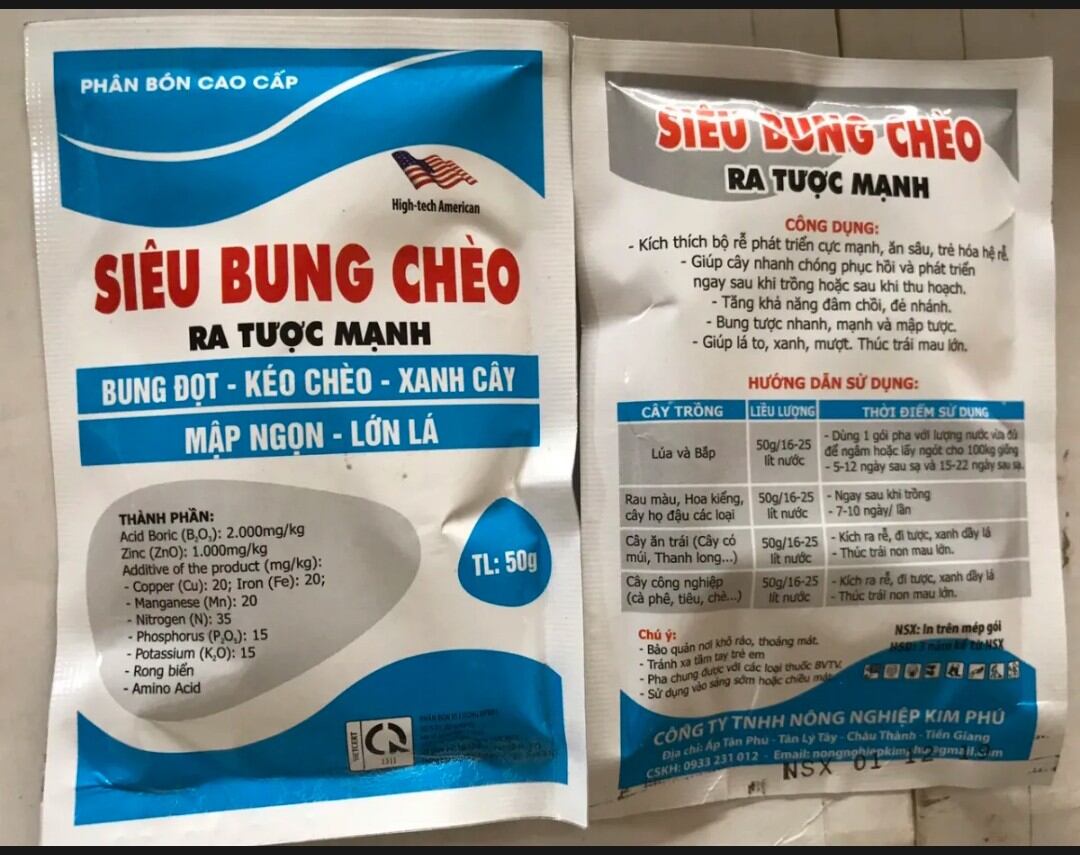 phân bón lá SIÊU BUNG CHÈO gói 50g