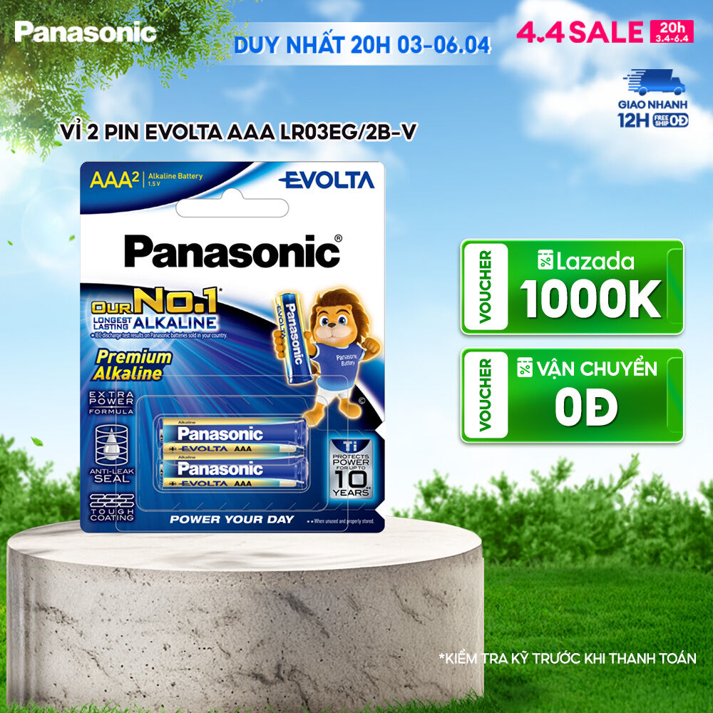 Vỉ 2 viên Pin Panasonic Evolta AAA LR03EG/2B-V – Hàng Chính Hãng