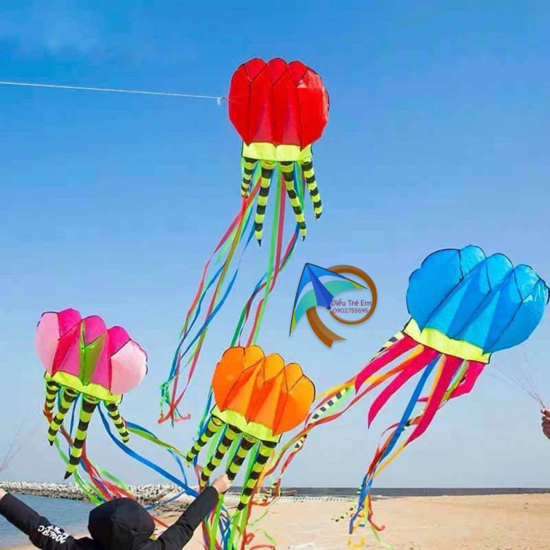 [HCM]{MUA 1 ĐƯỢC 2} DIỀU KHÍ ĐỘNG HỌC SỨA BIỂN - TẶNG DÂY CÓ TAY CẦM 150 MÉT + TÚI VẢI ĐỰNG DIỀU NHÀ MAY - diều 3D diều độc lạ diều khổng lồ