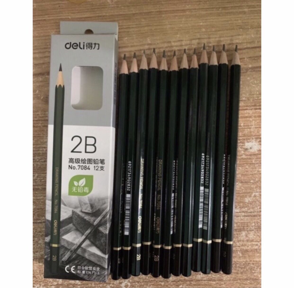 Combo 5 cây bút chì 2B DELI cao cấp