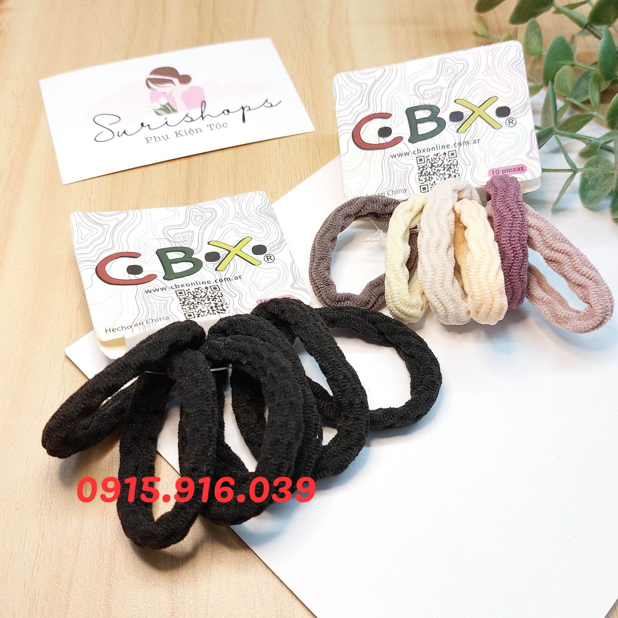 Set 6 thun buộc tóc, cột tóc nữ