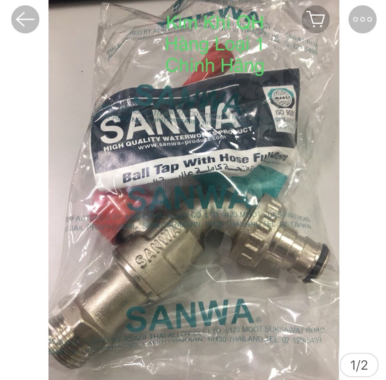 Vòi Gạt Đồng Sanwa Thái Lan Phi 15 Sịn - Pte