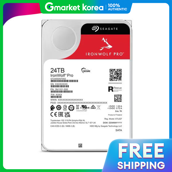 Seagate | Seagate Ironwolf Pro St24000Nt002 24Tb Desktop Hdd 7200Rpm 512m +Genuine Product + Giá 46,686,750 Đồng*Miễn phí vận chuyển