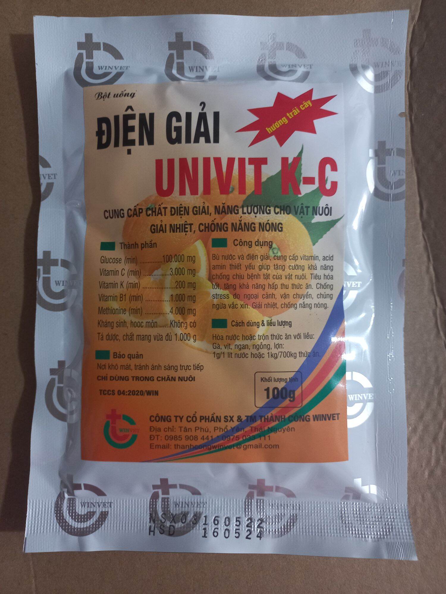 Điện giải univit c 100g