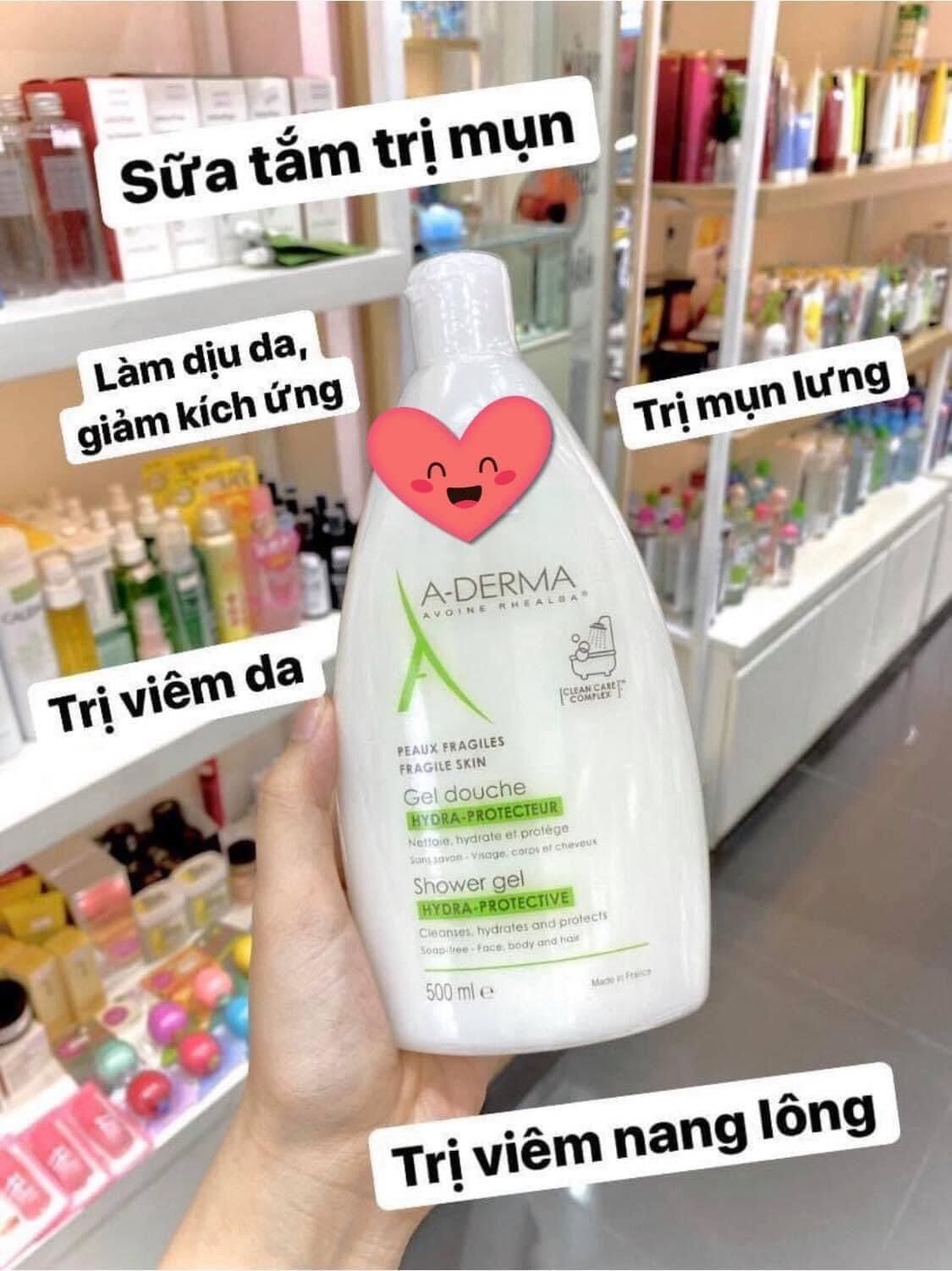 Sữa tắm cho da bị mụn lưng Aderma 500ml nội địa Pháp