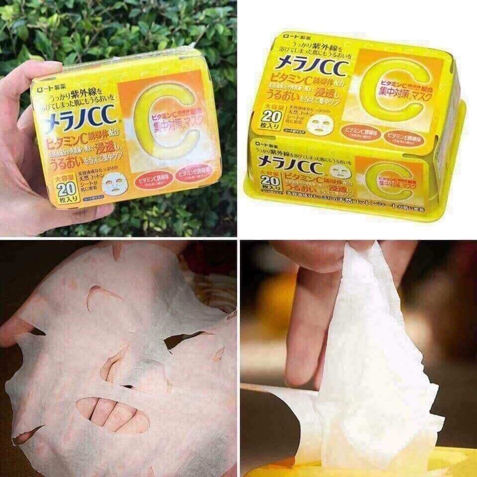 MẶT NẠ CC MELANO DƯỠNG TRẮNG, GIÚP LÀM MỜ THÂM NÁM TÚI 28 MIẾNG