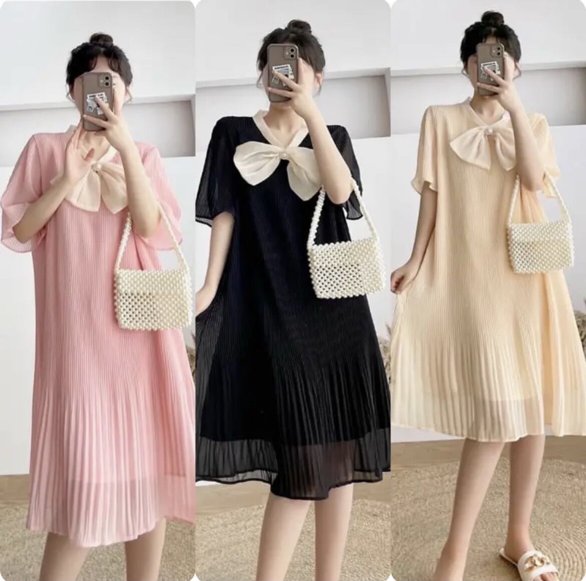Đầm bầu voan 2 lớp thời trang