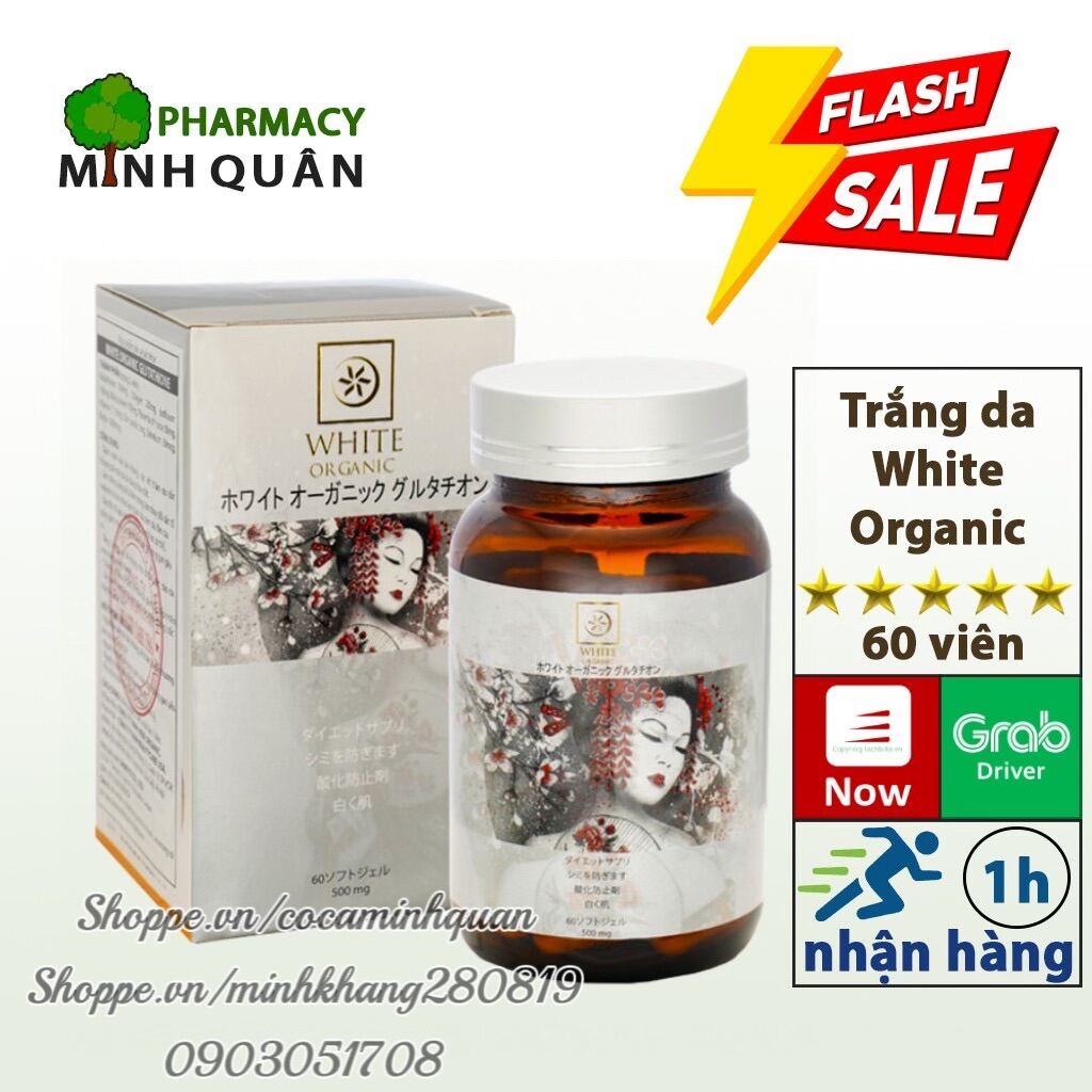 VIÊN TRẮNG DA HẾT NÁM WHITE ORGANIC GLUTATHIONE NHẬT