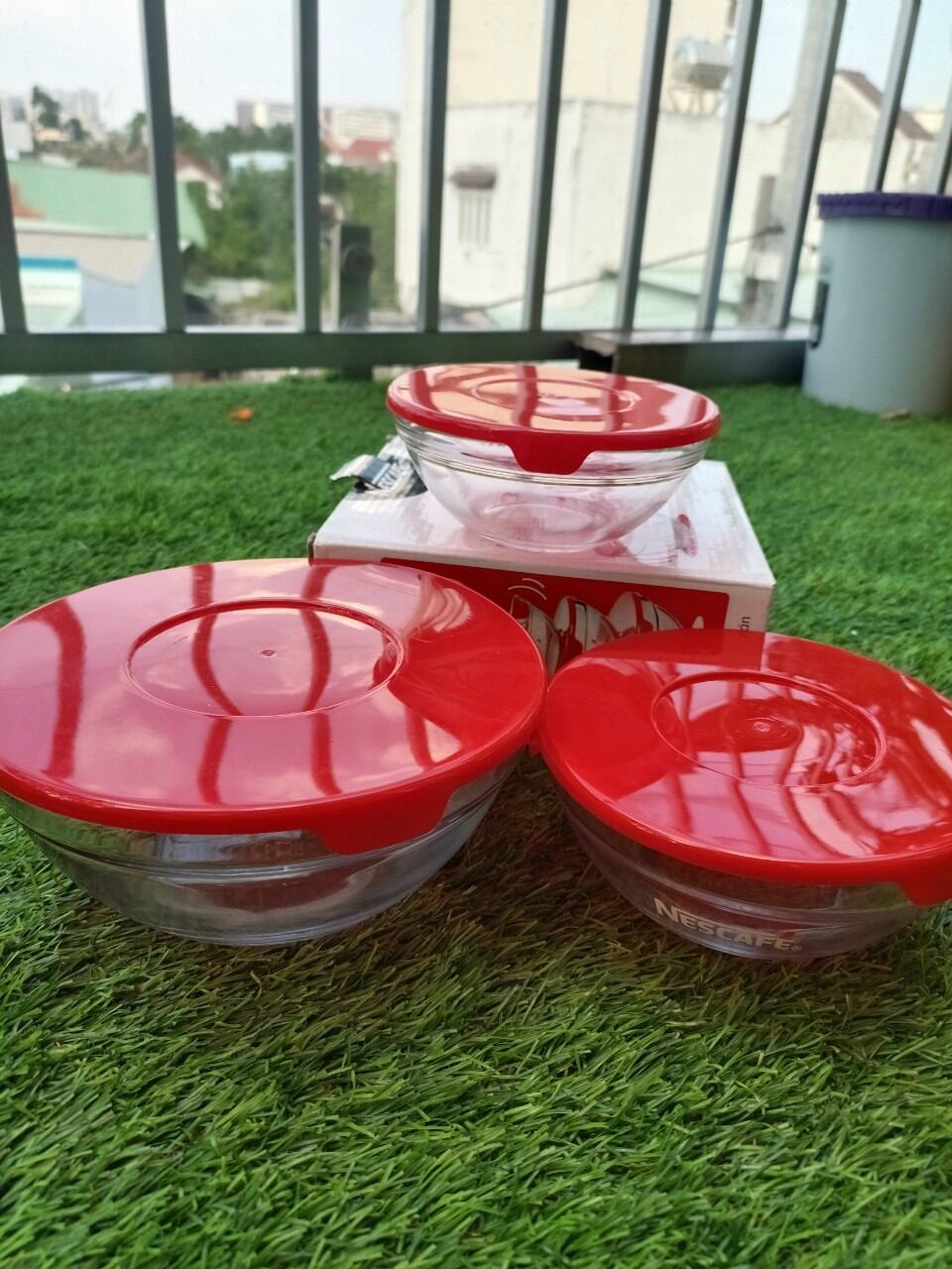 Bộ  3 thố thủy tinh quà tặng  Nescafe