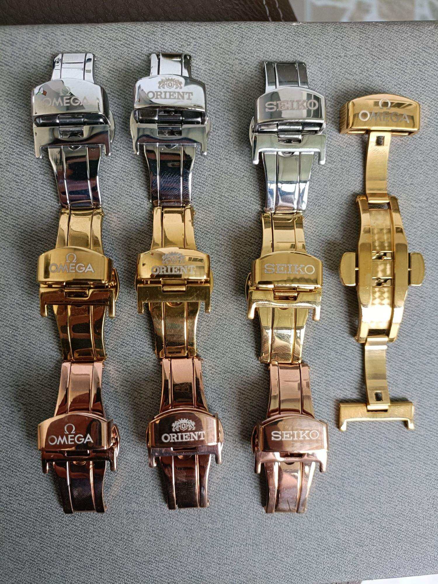 Khoá bấm dây da đồng hồ khắc logo ORIENT SEIKO OMEGA LONGINES CITIZEN RADO TISSOT- khoá chống gây gập da