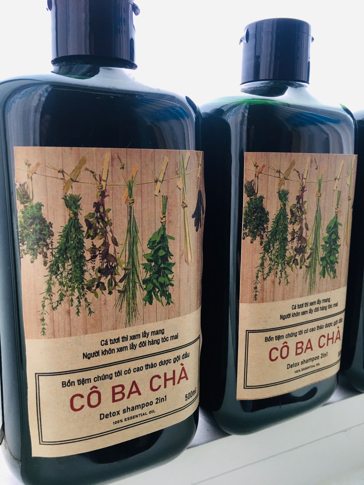 [DẦU GỘI DƯỠNG SINH] Cao Bồ Kết CÔ BA CHÀ Natural Shampoo Detox đậm đặc 500ml