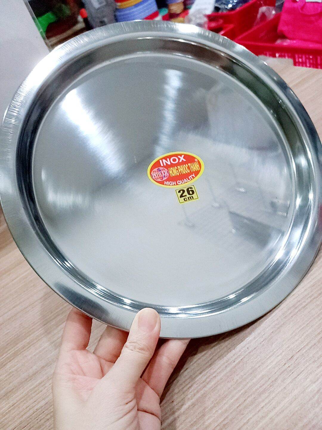 Khay bếp cồn, khay inox tròn, khay đựng thực phẩm, khay làm bánh