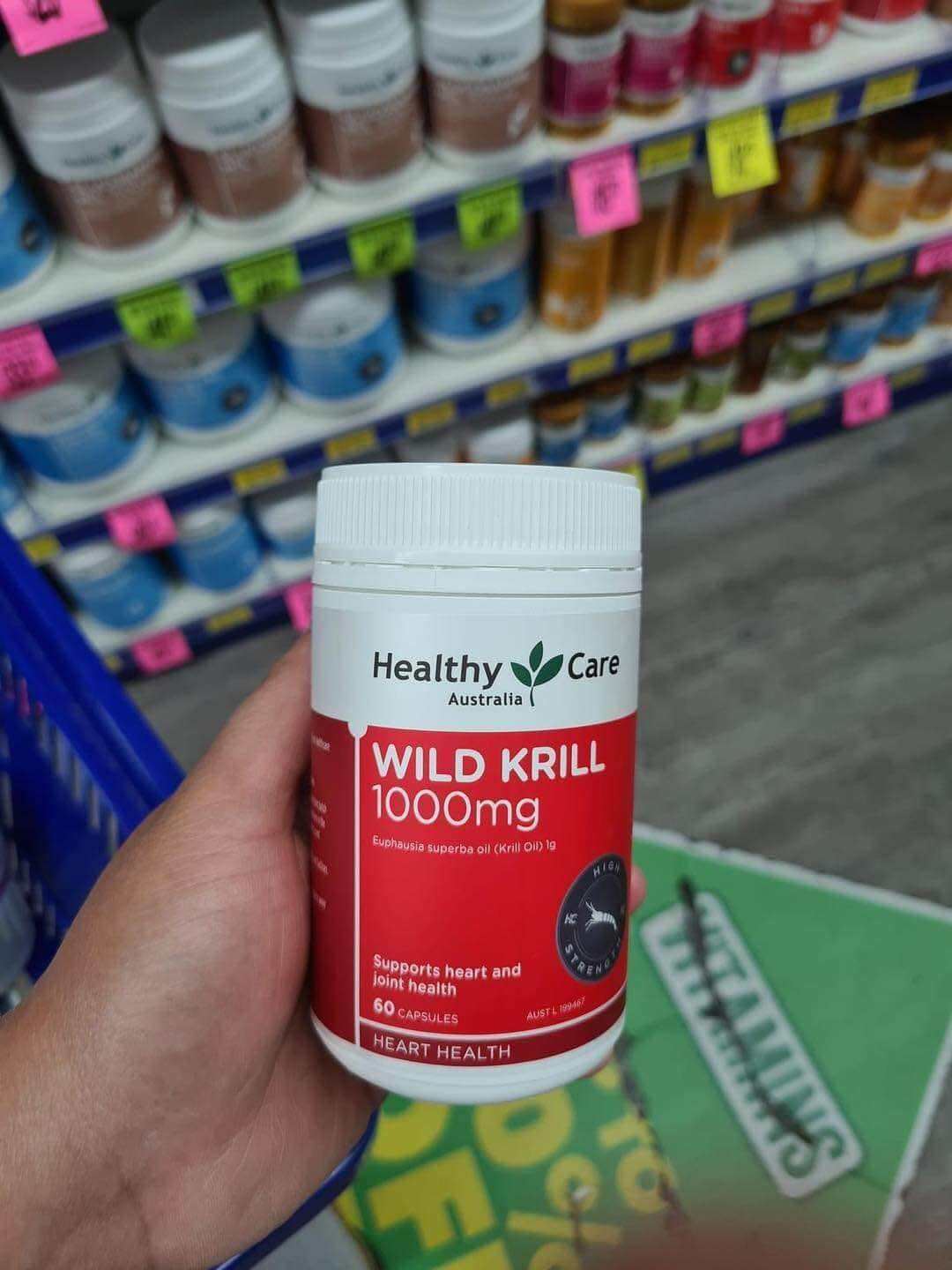 Dầu Nhuyễn thể liều cao Healthy Care Wild Krill Oil 1000mg