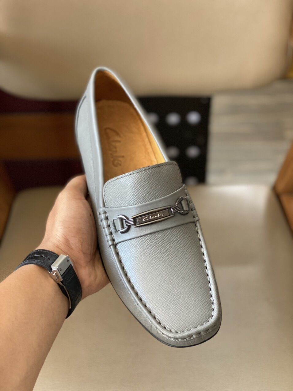Giày mọi clarks da thật
