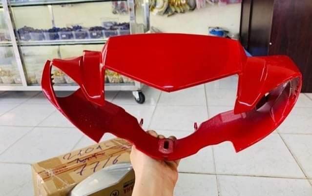 Ốp Đầu Sirus Hello màu Bạc Đỏ ( Không choá đèn )