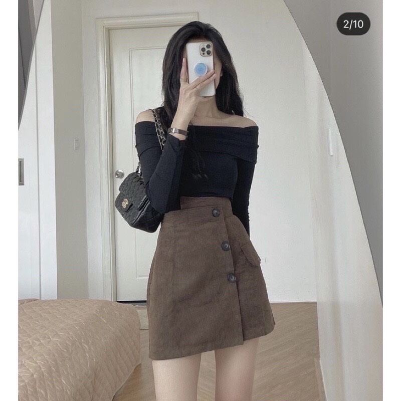 Áo trễ vai dài tay dễ phối đồ w1