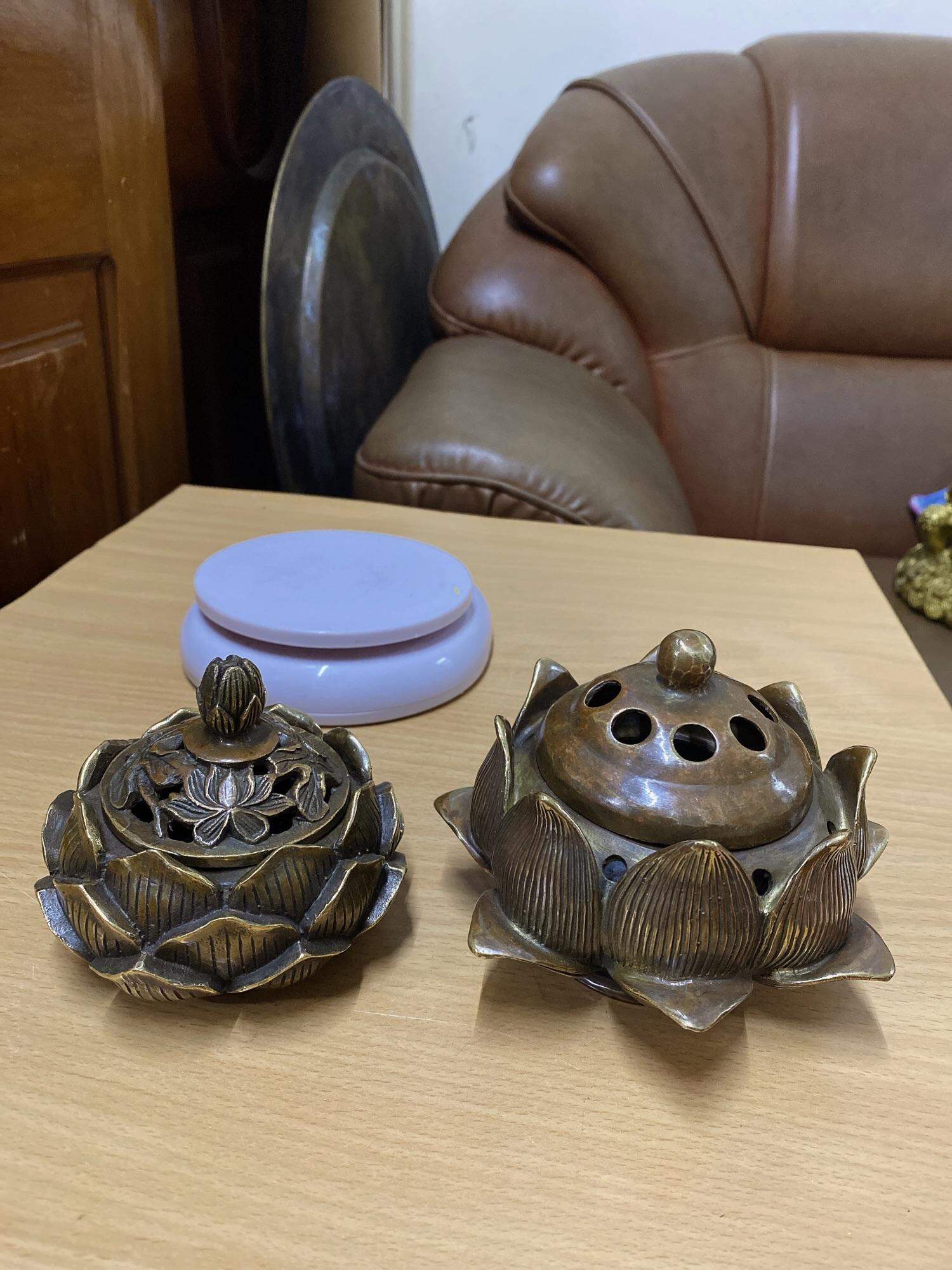 Xông trầm hình hoa sen lư xông trầm đỉnh xông trầm 10, 12cm