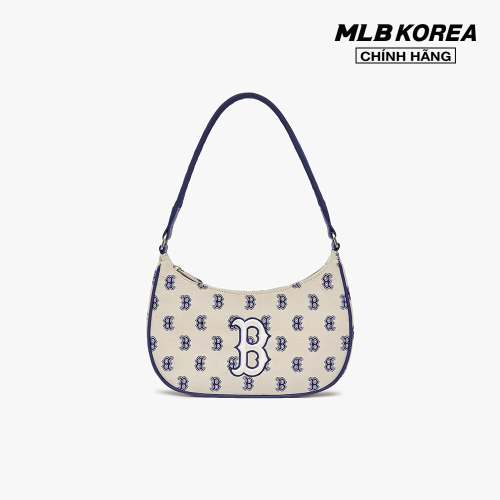 Mlb - túi đeo vai unisex chữ nhật monogram jacquard hobo 3abqs012n-43bgl
